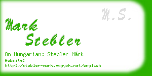 mark stebler business card